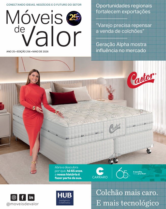Capa da revista Móveis de Valor com destaque para a Castor